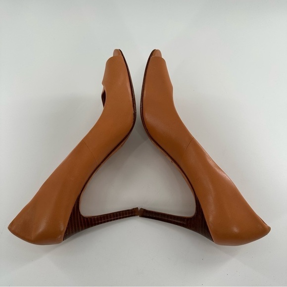 Ann Taylor womens heels size 7 tan leather open toe - Picture 6 of 12
